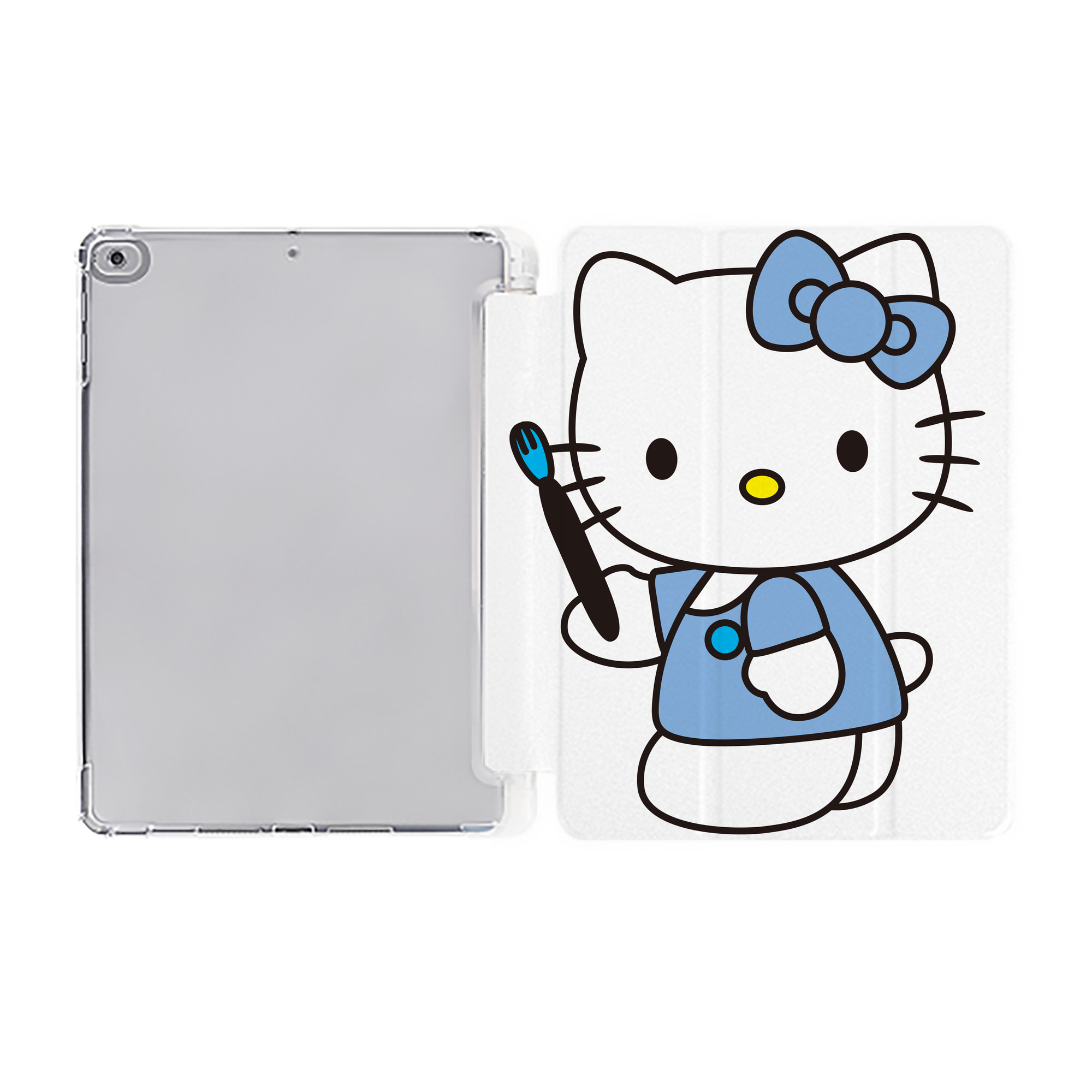 （画像用） Hello Kitty ハローキティ IPad ケース ペン収納付き 三つ折りスタンド PUレザー×シリコン 対応機種9.5/10.5/10.9インチ